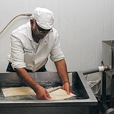 Photo: separating the blocks of tofu